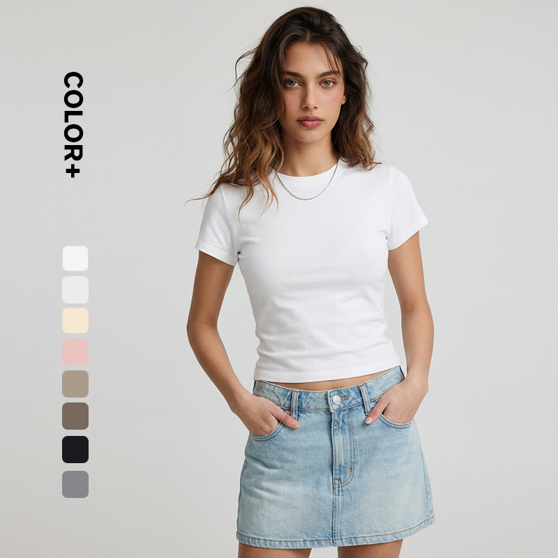 画板 7 Hot Popular Spandex Baby Women Tshirt Slim Fit Shirt
