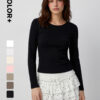 230G Cotton Spandex Women Slim Fit Long Sleeves