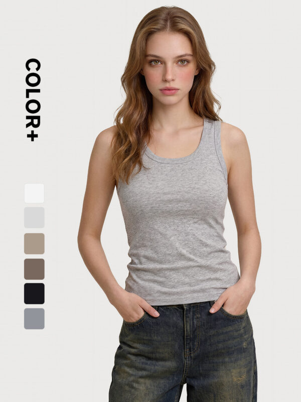 230G Women Spandex Cotton U-neck Slim Fit Tanktop