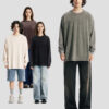 230gsm Cotton Acid Washed Vintage Long Sleeve
