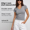 230G Women Lycra Cotton V Collar T-shirt