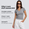 4 230G Women Stretch Cotton V Neck Tshirt