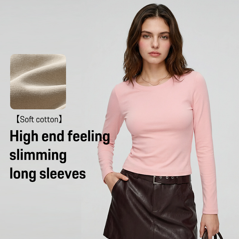 4 230G Cotton Spandex Women Slim Fit Long Sleeves