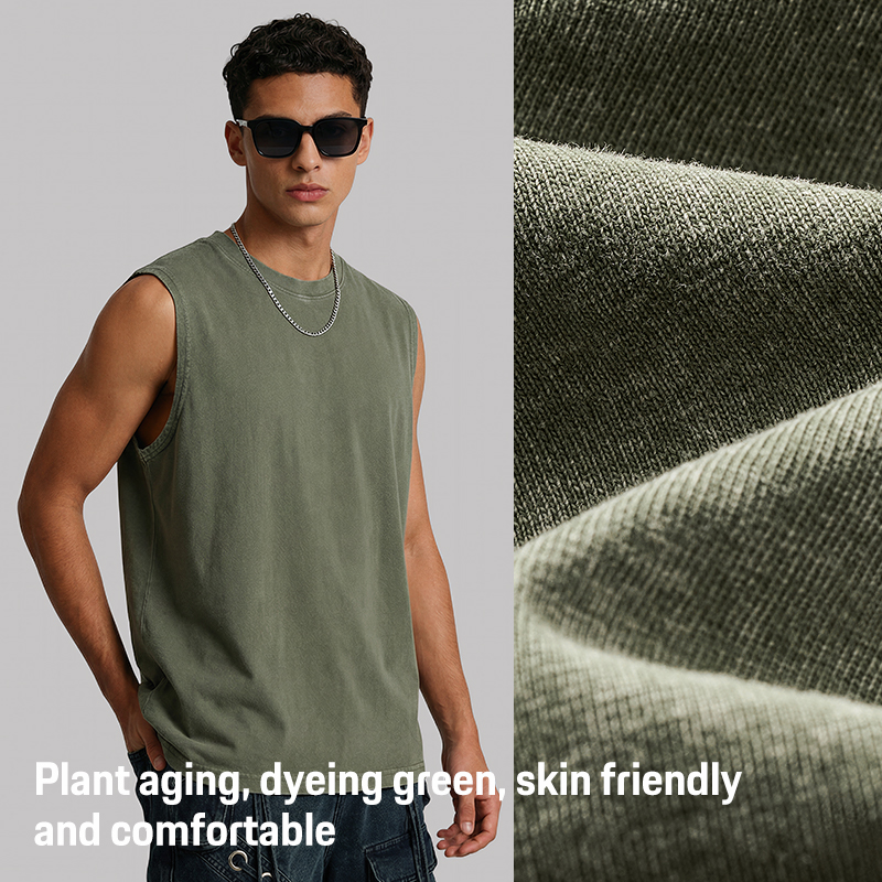 4 230gsm Cotton Acid Washed Vintage Tank Top