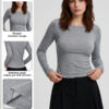 230G Cotton Spandex Women Slim Fit Long Sleeves