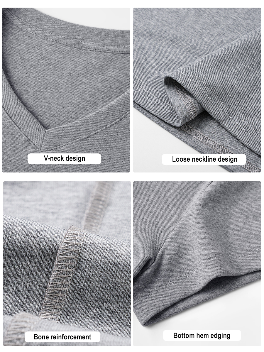 230G Women Lycra Cotton V Collar T-shirt