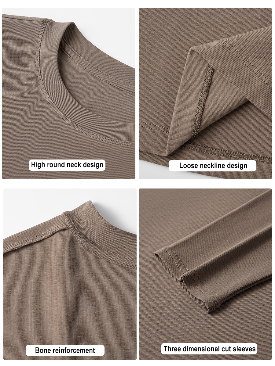 230G Cotton Spandex Women Slim Fit Long Sleeves