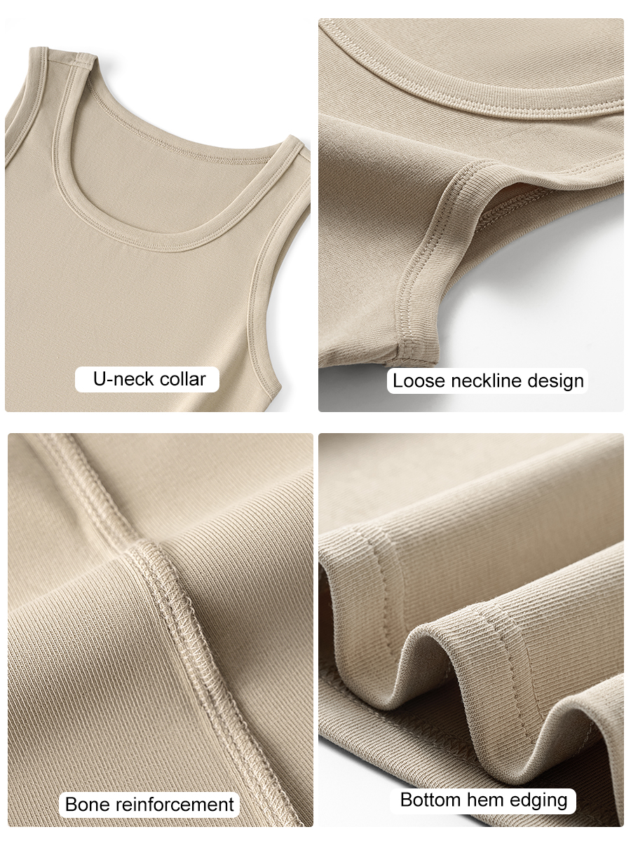 230G Women Spandex Cotton U-neck Slim Fit Tanktop