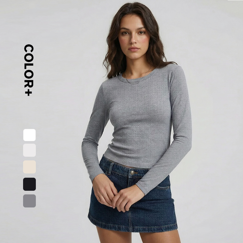 Women Spandex Cotton Fleece Long Sleeves
