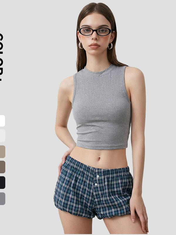 画板 2 Women's Crew Neck Plain Crop Top