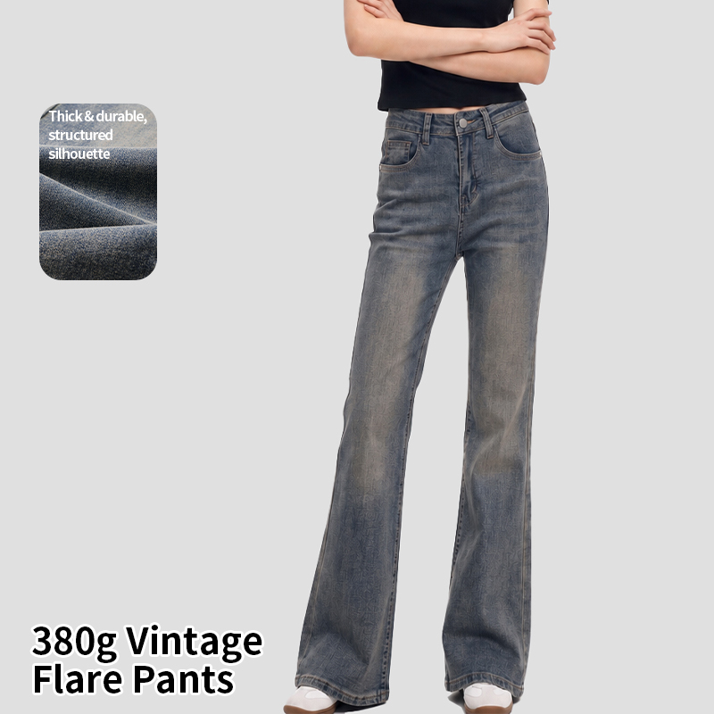 Women’s Bootcut Jeans Pants – Relaxed Fit Button Waist