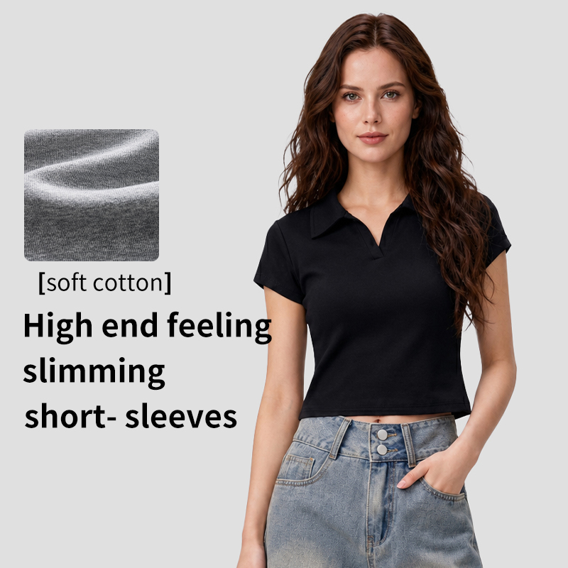 Women's Stretch V-Neck Polo Shirt – Wholesale Supplier (1119T)