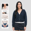 350G Terry Women Crop Zipper Hoodies