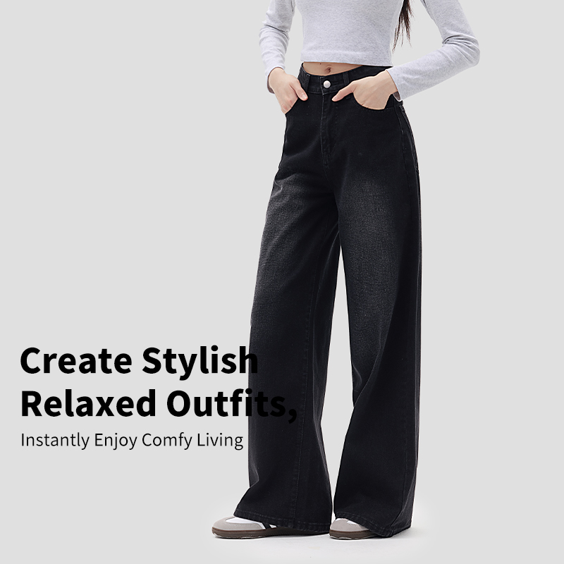 Women's Straight Leg Jeans – Relaxed Fit Button Fly