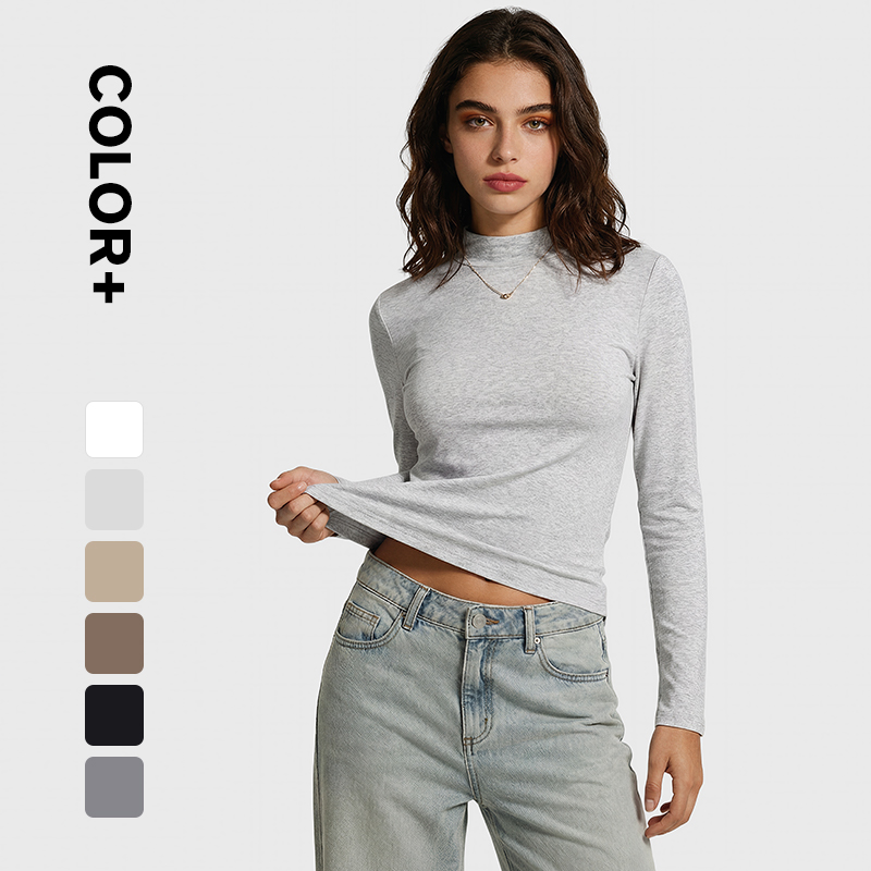 画板 2 230G Mock Neck Women's Long Sleeve Top – Fleece-Lined