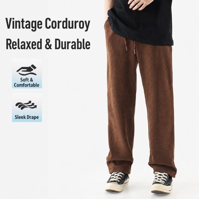 Unisex Vintage Corduroy Wide-Leg Pants – Wholesale Supplier（1061P）