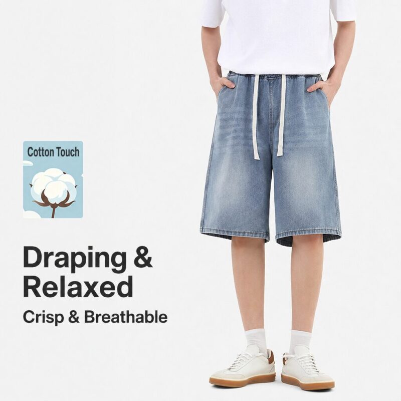 denim short Unisex Relaxed Straight-Leg Denim Jorts – Wholesale Supplier(1382DK)