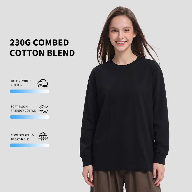 230G Cotton Rib Knit Cuff Long Sleeve – Wholesale Supplier (1867CT)