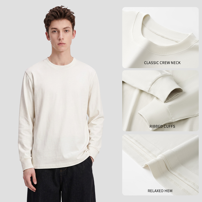 230G Cotton Rib Knit Cuff Long Sleeve – Wholesale Supplier (1867CT)